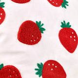 Catherine Lansfield Strawberry Embroidered Filled Cushion 45x45cm - Red - Strawberry Cushion
