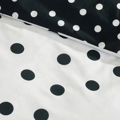 Catherine Lansfield Polka Dot Reversible Duvet Cover Set with Pillowcase