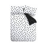 Catherine Lansfield Polka Dot Reversible Duvet Cover Set Black and White 6