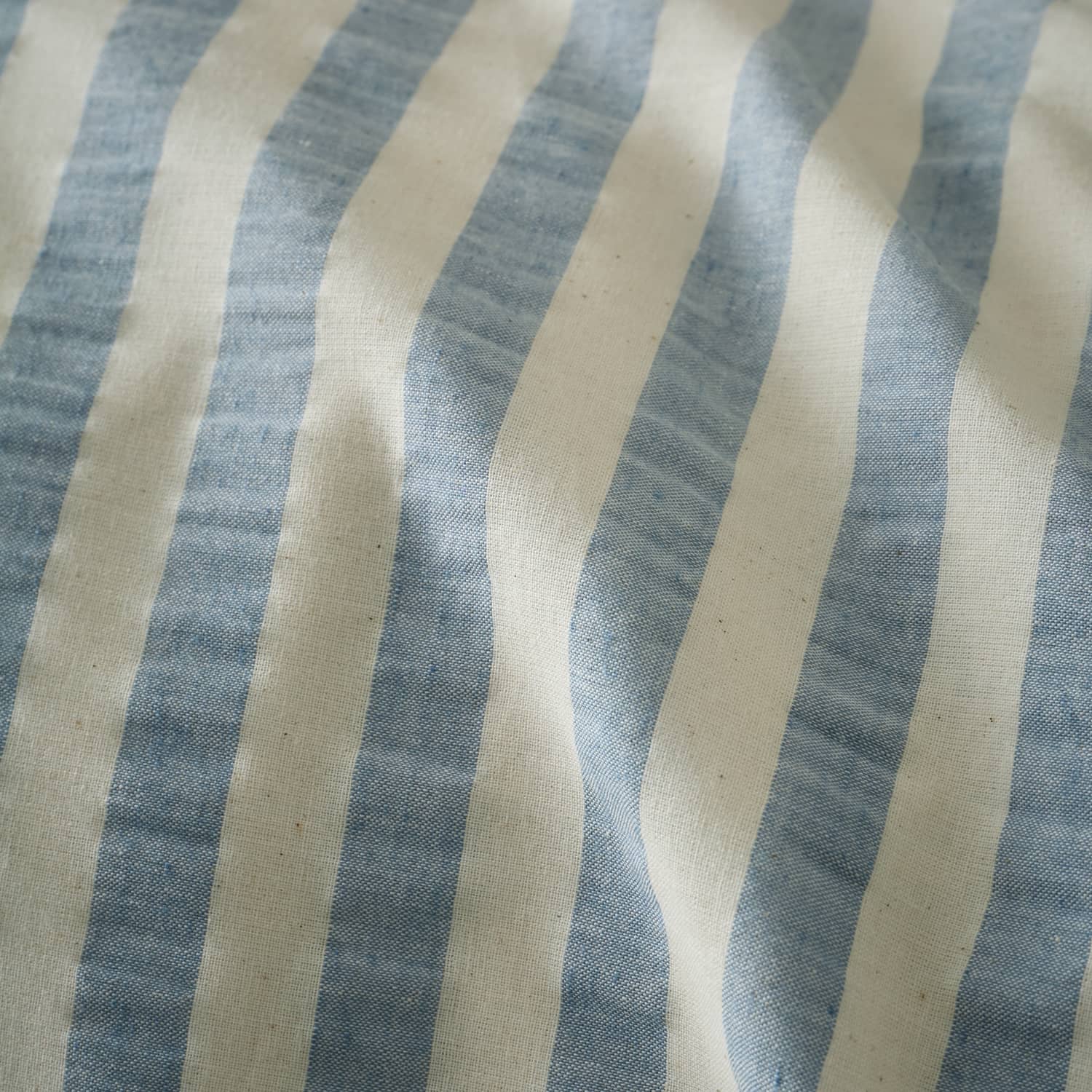 Pineapple Elephant Rich Woven Stripe Blue Cotton Duvet Cover Bedding Set - Cotton Rich Woven Stripe Blue