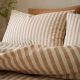 Pineapple Elephant Cotton Rich Woven Stripe Duvet Cover Set - Cotton Rich Woven Stripe Clay
