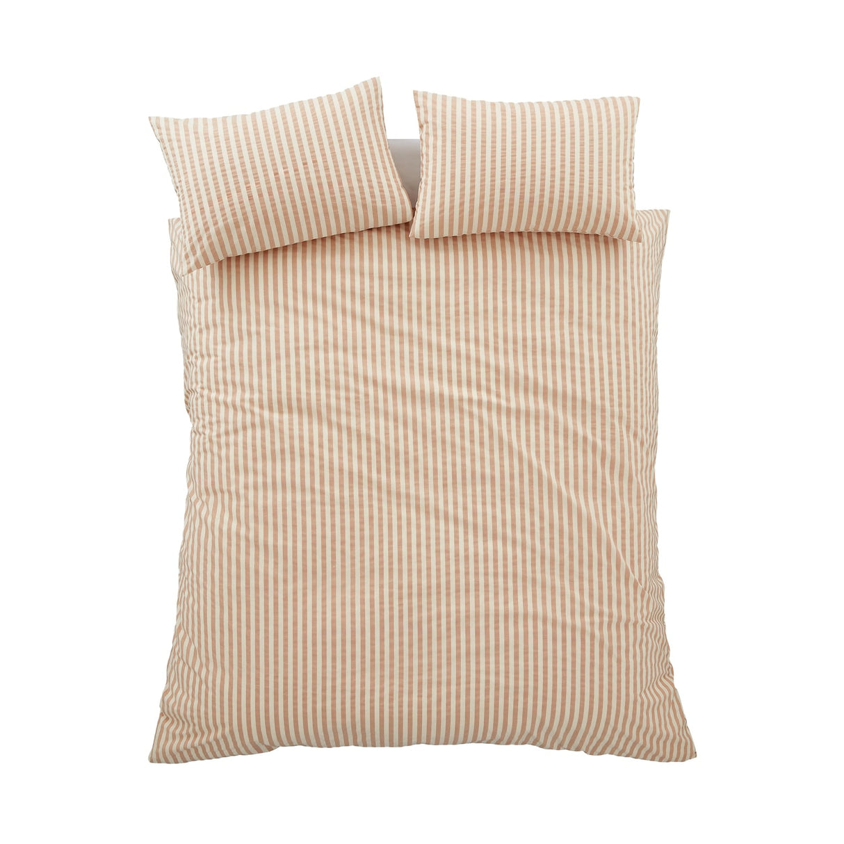 Pineapple Elephant Cotton Rich Woven Stripe Duvet Cover Set - Cotton Rich Woven Stripe Clay