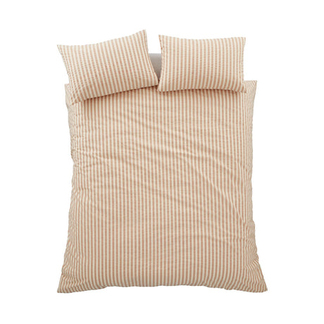 Pineapple Elephant Cotton Rich Woven Stripe Duvet Cover Set - Cotton Rich Woven Stripe Clay