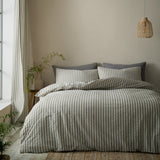 Pineapple Elephant Rich Woven Stripe Grey Cotton Duvet Cover Bedding Set