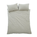 Pineapple Elephant Rich Woven Stripe Grey Cotton Duvet Cover Bedding Set - Cotton Rich Woven Stripe Grey