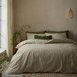 Pineapple Elephant Rich Woven Stripe Green Cotton Duvet Cover Bedding Set
