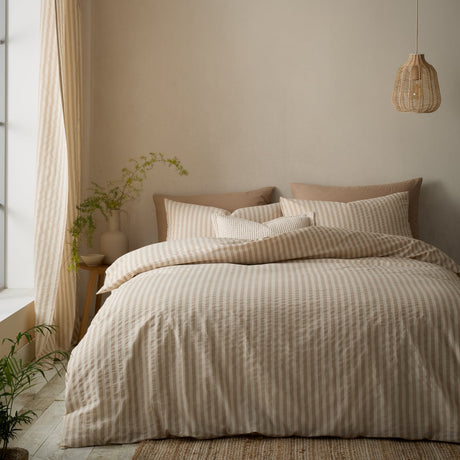 Pineapple Elephant Rich Woven Stripe Natural Cotton Duvet Cover Bedding Set