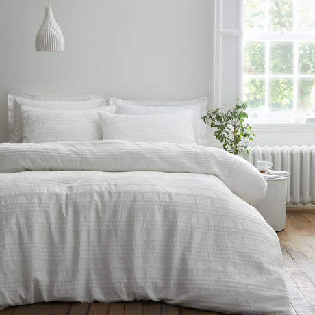 Bianca Fine Linens Waffle Cotton Stripe Duvet Cover Set