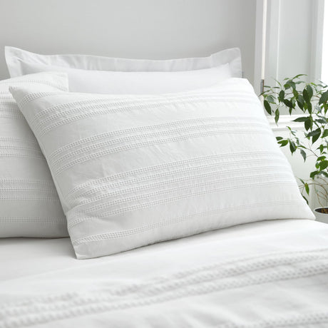 Bianca Fine Linens Waffle Cotton Stripe Duvet Cover Set - Waffle Cotton Stripe Duvet Set
