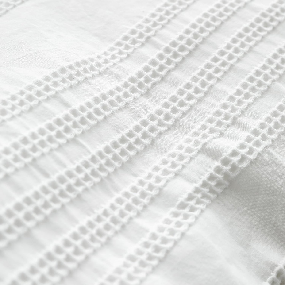 Bianca Fine Linens Waffle Cotton Stripe Duvet Cover Set - Waffle Cotton Stripe Duvet Set