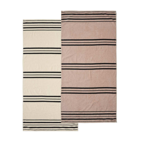 Banded Stripe Beach Towel Pair by Catherine Lansfield