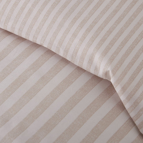 Catherine Lansfield Epping Textured Stripe Duvet Cover Set - Epping Textured Stripe Natural Duvet Set