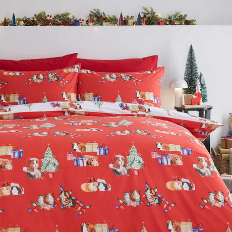 Christmas Guinea Pig Duvet Cover Set by Catherine Lansfield