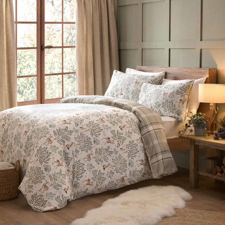 Forest Animals Flannelette Brushed Cotton Duvet Cover Set by Dreams & Drapes Lodge