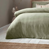 Lark Cotton Muslin Eucalyptus Duvet Cover Set