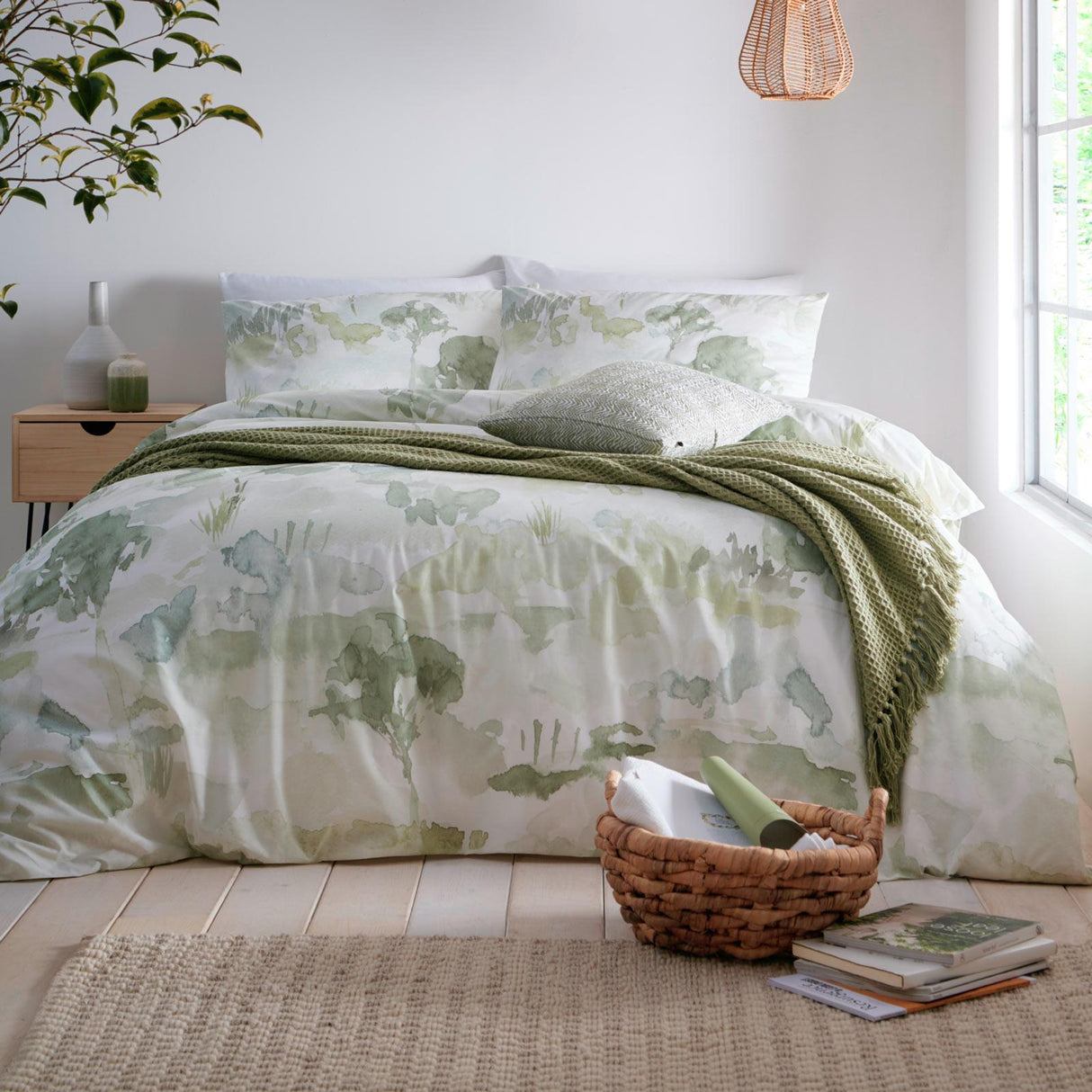 Edale 100% Cotton Duvet Cover - Green