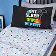Game 28cm Deep Glow in the Dark Kids Gaming Fitted Sheet - Black