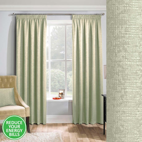 Matrix Thermal Dim Out Tape Top Pencil Pleat Curtains by Enhanced Living
