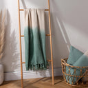 Mizu Dip Dye Fringed Cotton Throw 130cm x 170cm by furn.