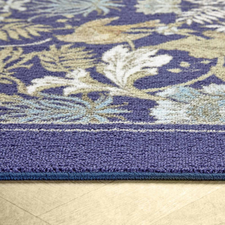 Dreams & Drapes Finch & Flower Navy Floral Washable Rug 120cm x 180cm 9