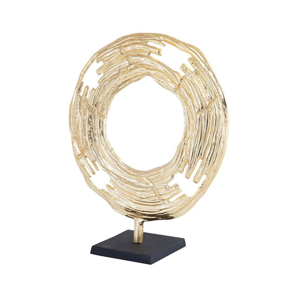 Round Gold Metal Sculpture 47cm