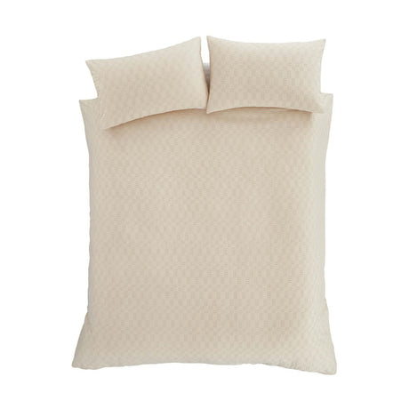 Waffle Cotton Circle Duvet Cover Set by Bianca