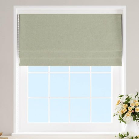 Vinyasa Olive Made To Measure Roman Blind by Style Furnishings