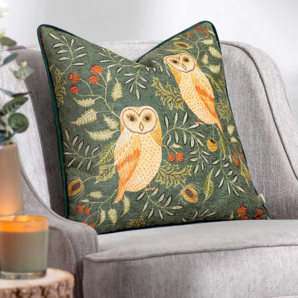 Hawthorn Owls Cushion Cover Bottle