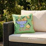 Lemon Fruit Bowl 100% Cotton Outdoor Filled Cushion / Cover 17" x 17" 6