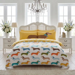Sausage Dog Polycotton Duvet Cover Set