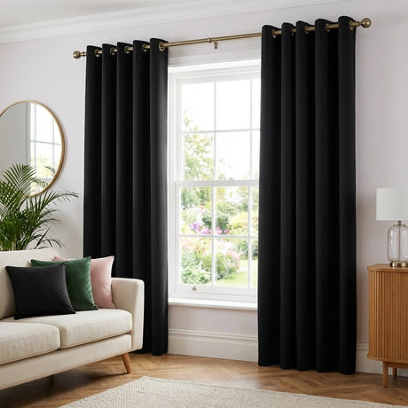 Sorbonne Cotton Lined Ready Made Eyelet Curtains 4
