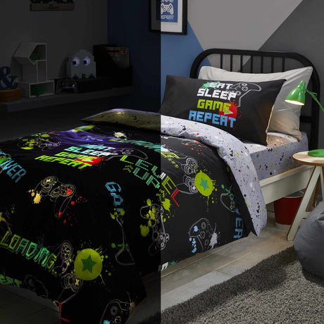 Bedlam Game Glow in the Dark Kids Gaming Duvet Cover Set 10