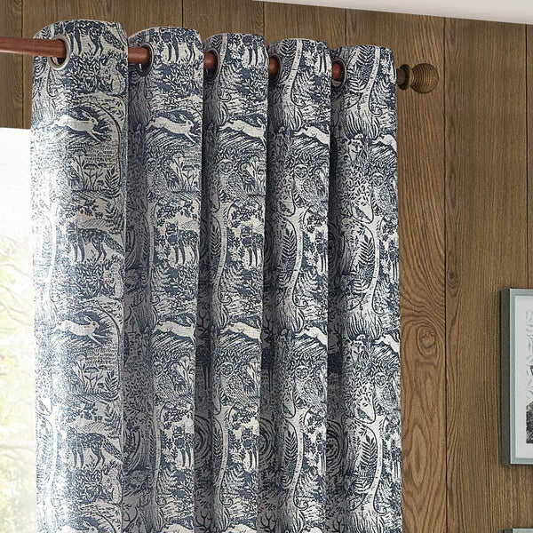 Winter Woods Chenille Eyelet Curtains Midnight