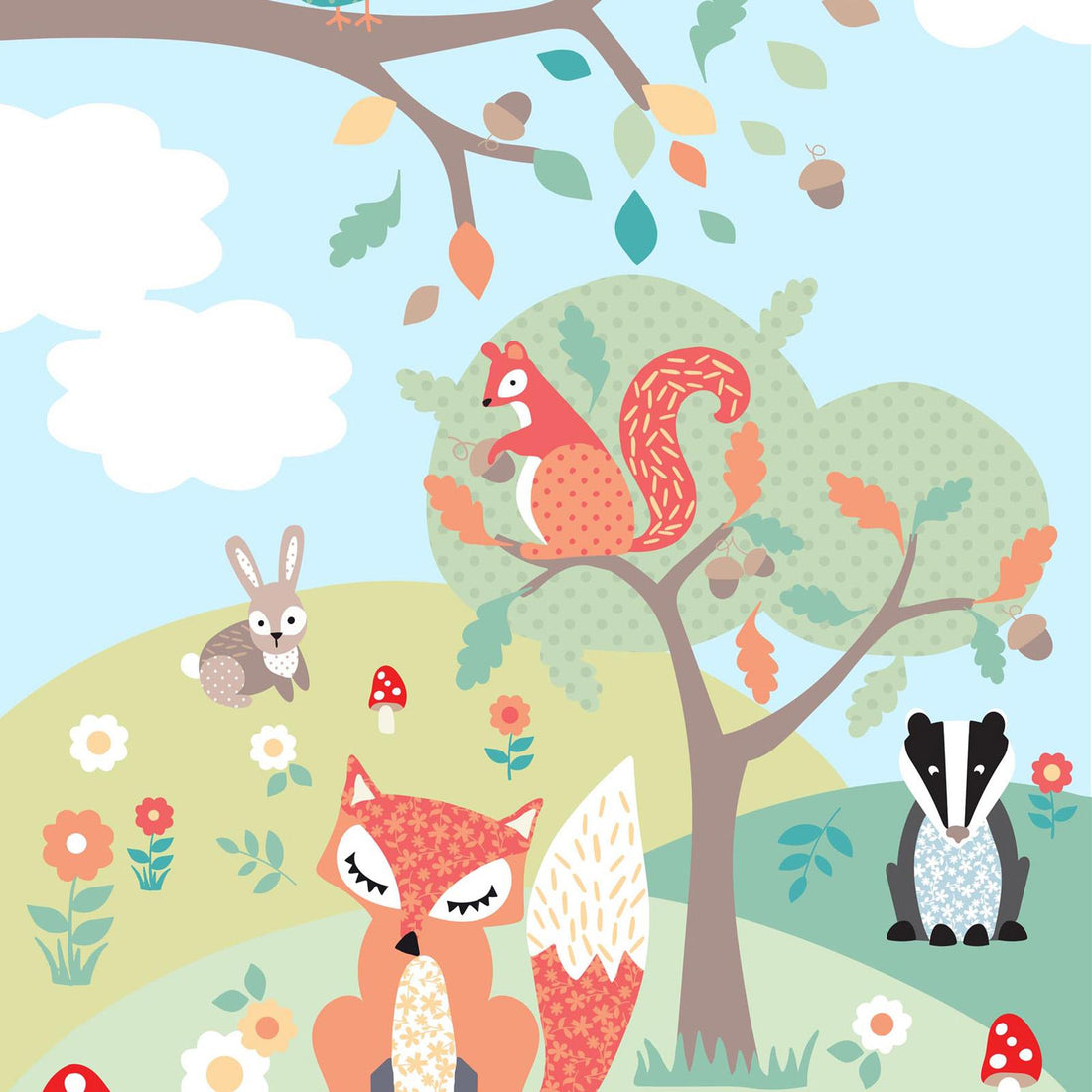 Woodland Kids Wall Art Mural