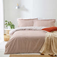 Hebden Mélange Stripe Duvet Cover Set - Pecan