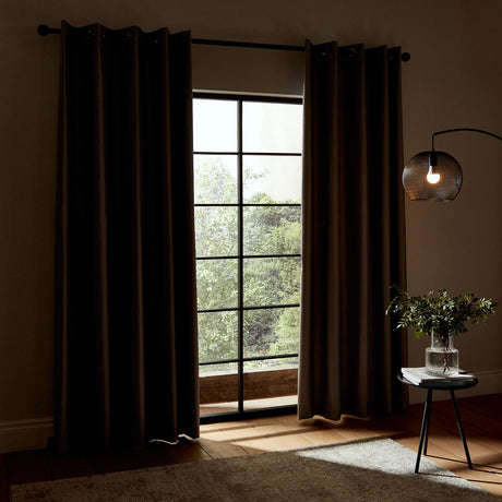 Catherine Lansfield Blackout Eyelet Curtains Ready Made