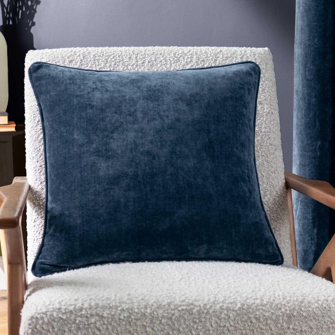 Heavy Velvet Chenille Navy Cushion Cover 50cm x 50cm