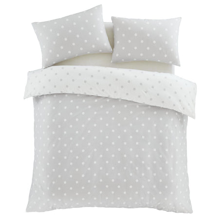 Brushed Polka Dot Duvet Cover Set by Catherine Lansfield