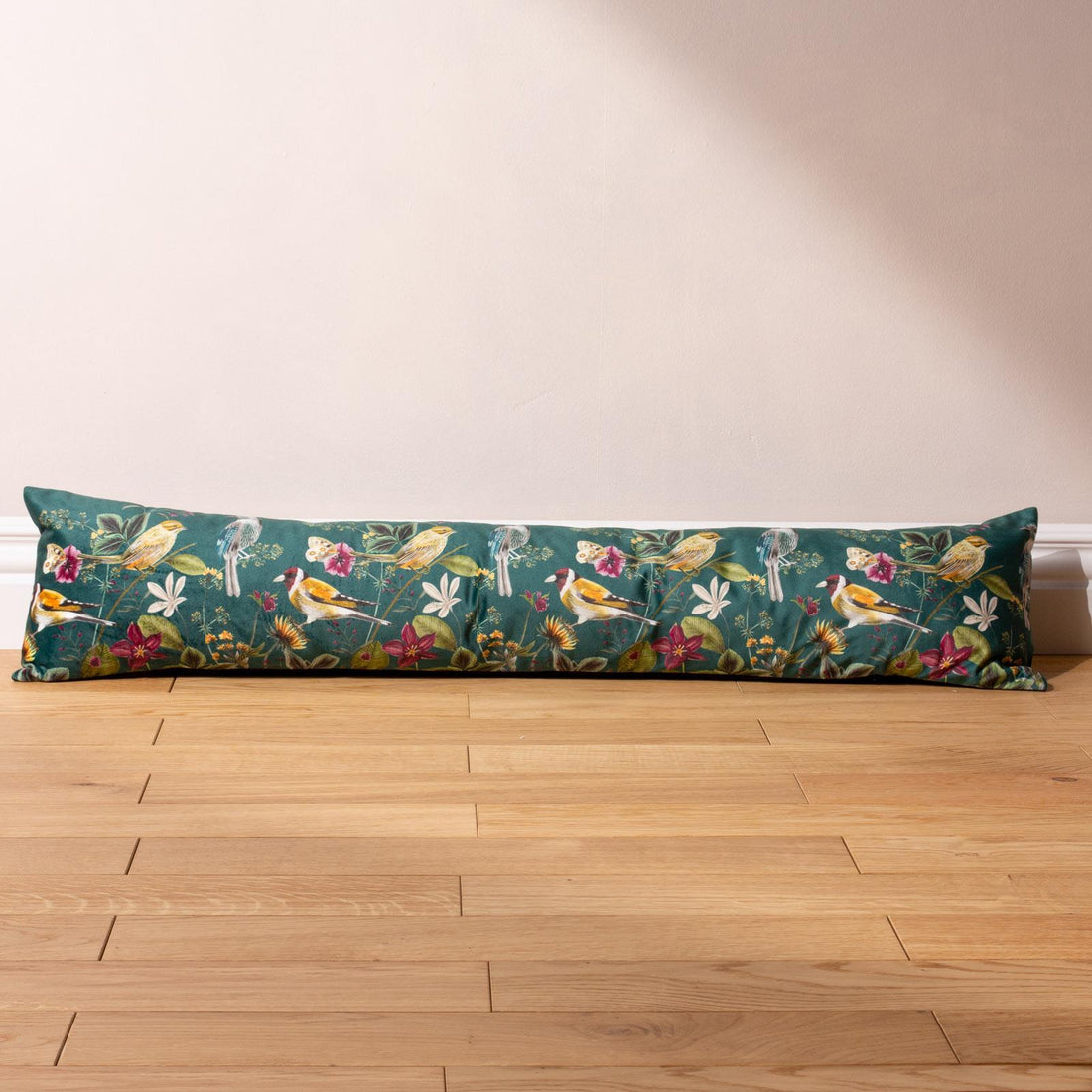 Midnight Garden Bird Velvet Draught Excluder