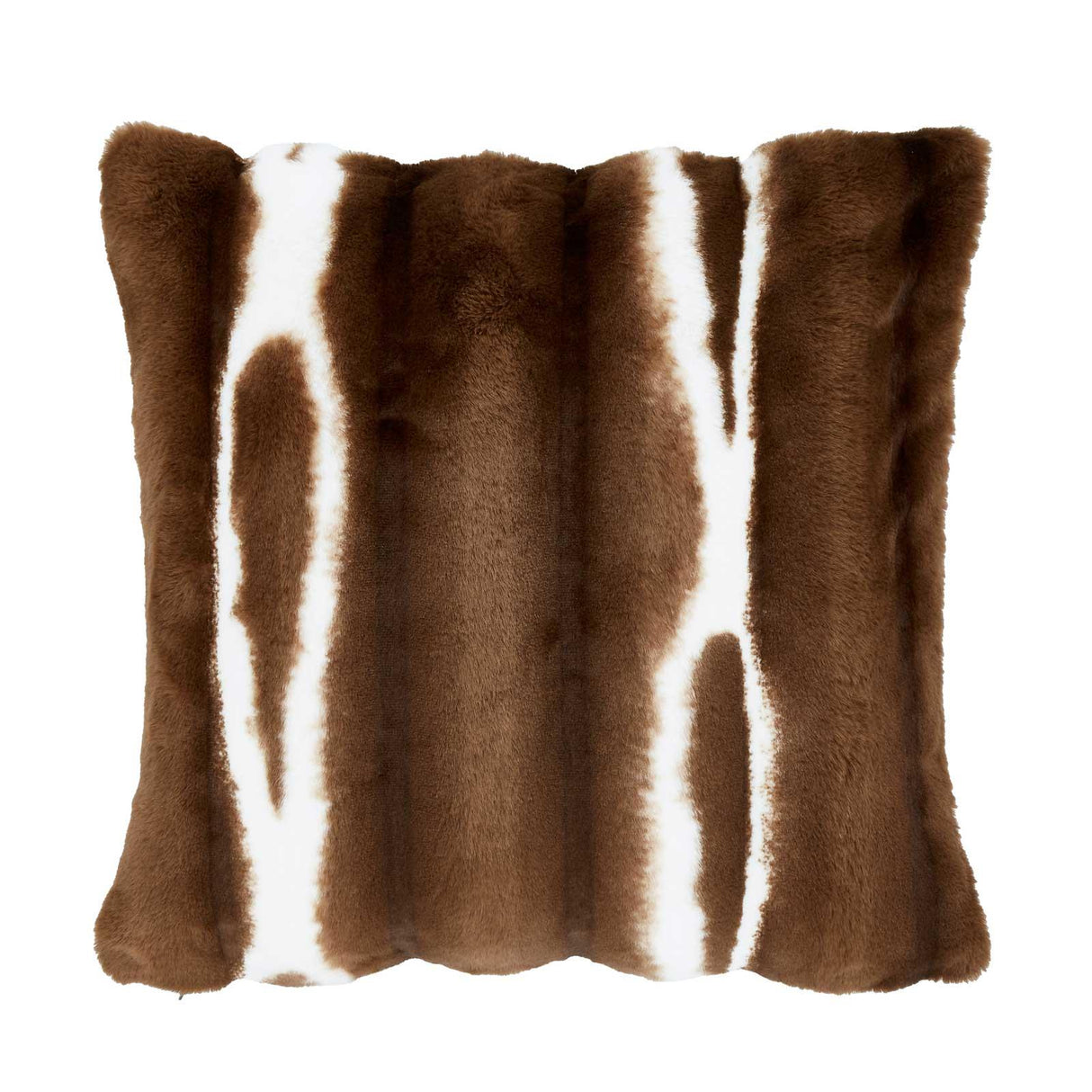 Catherine Lansfield Flint Faux Fur Chocolate Filled Cushion 5