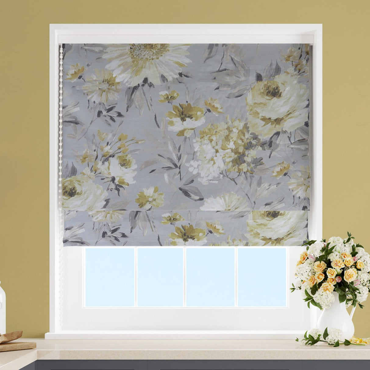 Kolka Grey Made To Measure Roman Blind by Style Furnishings