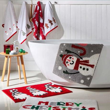 Fusion Snowman Christmas Festive Bath Mat 3