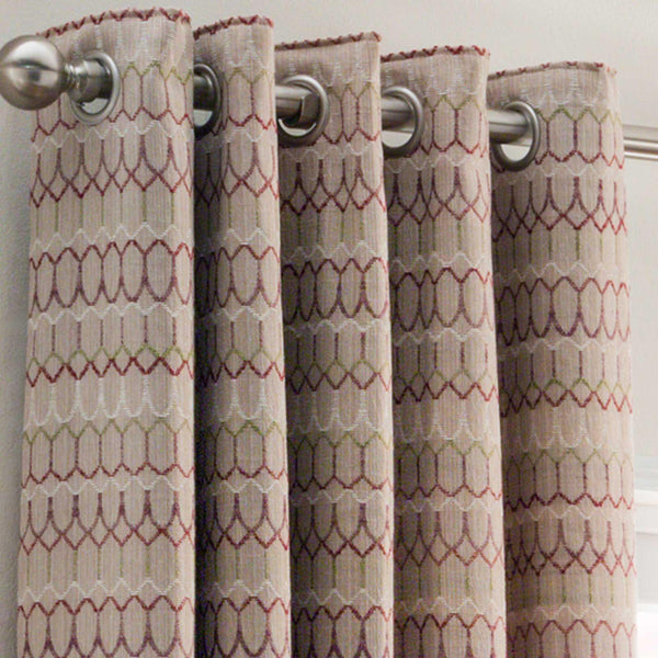 Carnival Eyelet Curtains Berry 46" x 72"