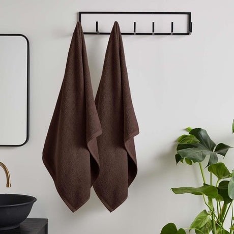 Catherine Lansfield Quick Dry 400gsm 2 Piece Bath Sheet Towel Bale - Chocolate