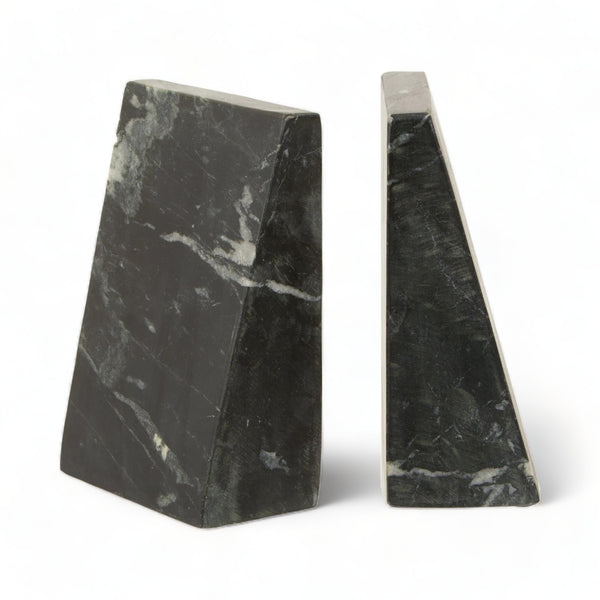 Pair of Hand Cut Marble Bookends Black