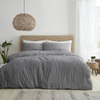 Catherine Lansfield Seersucker Duvet Cover Set - Grey