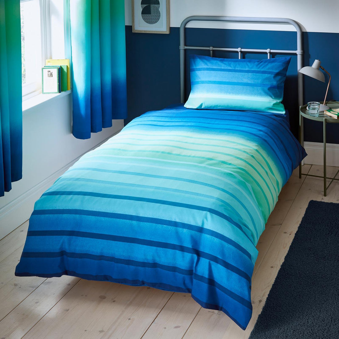 Catherine Lansfield Ombre Stripe Duvet Cover Set