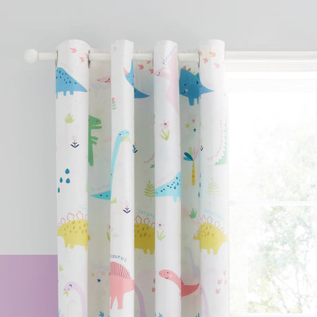 Catherine Lansfield Dinosaur Friends Kids Eyelet Curtains 3