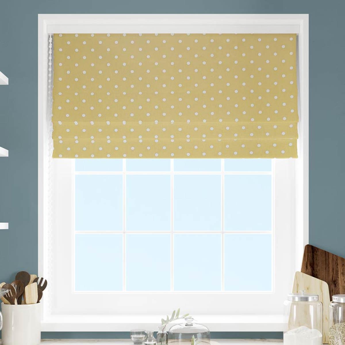 Full Stop Mustard Made To Measure Roman Blind by Style Furnishings
