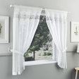 Lucy Embroidered Window Curtain Set - White